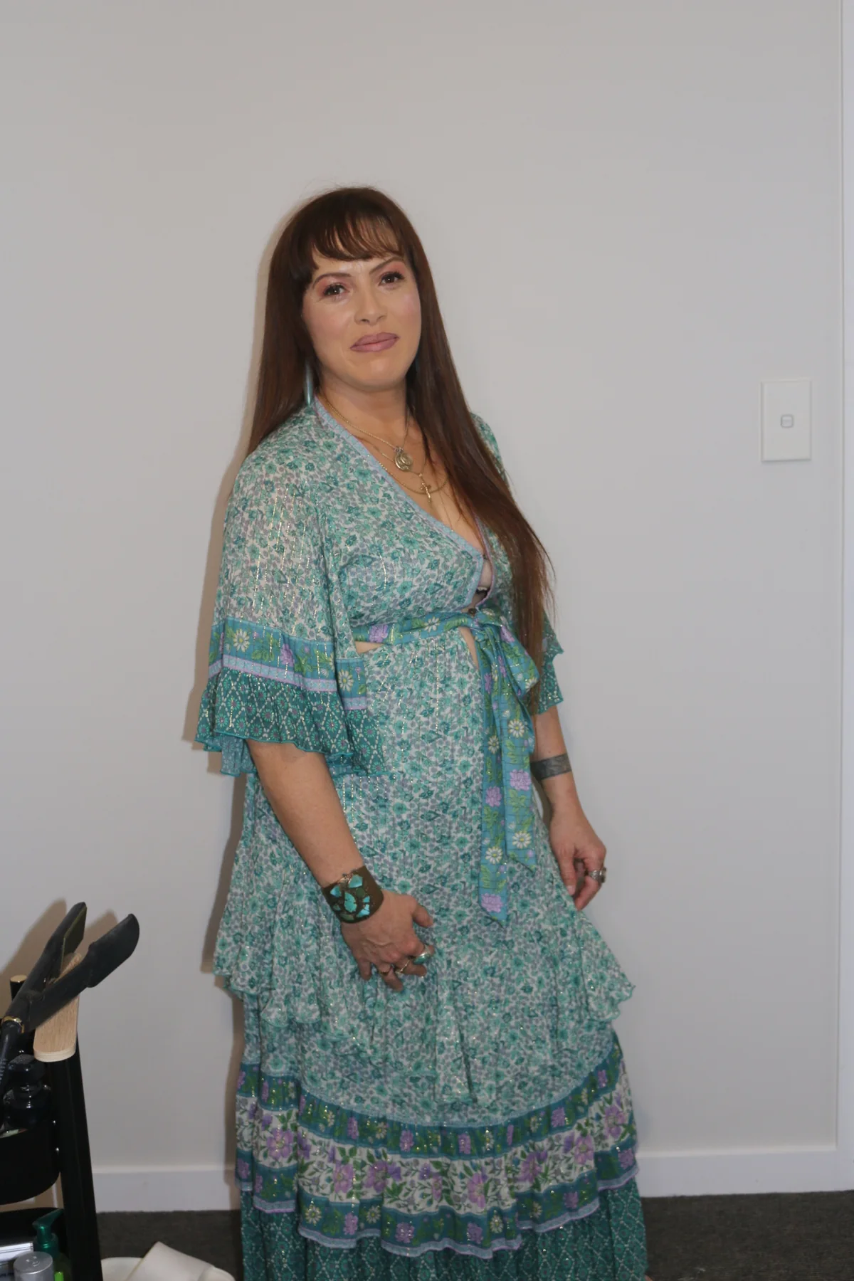 Full-length event makeup portrait
