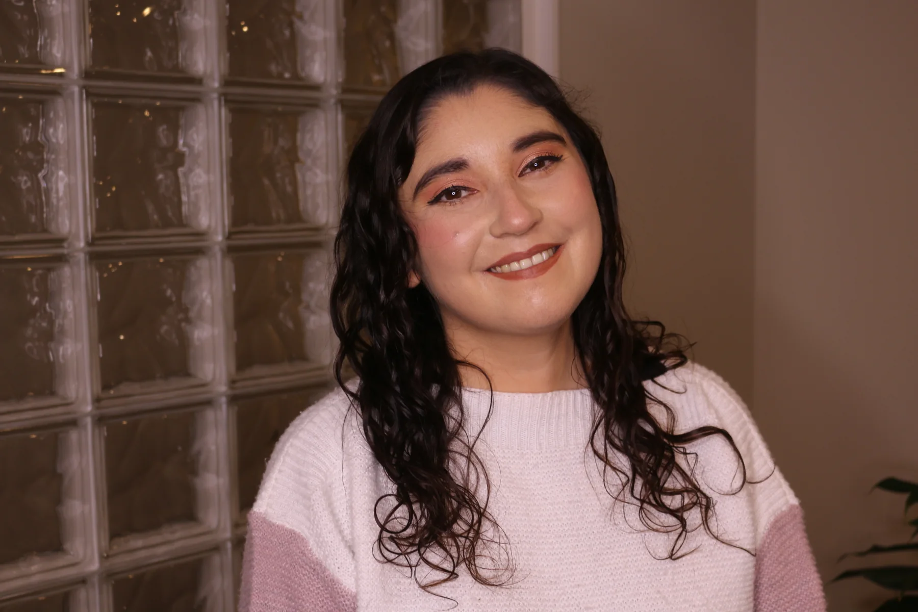 Soft pink natural makeup portrait