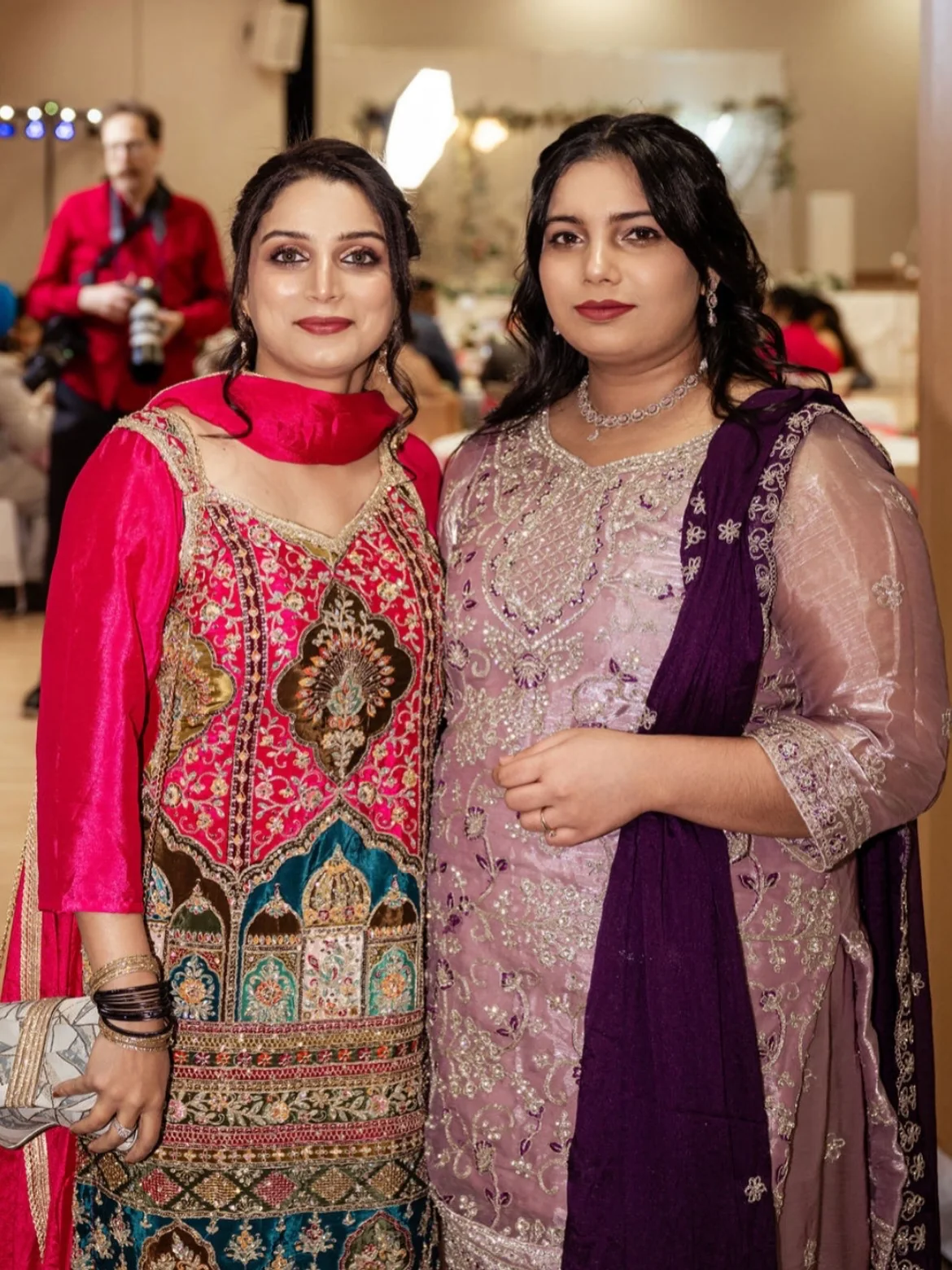 Two occasion makeup looks in traditional outfits